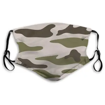 

Green Geometric Camouflage Masks With filter Washable & Reusable Anti Dust Breathable Mask With Adjustable Ear Loops
