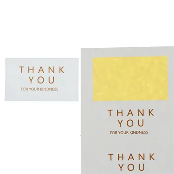

96pcs/lot Rectangle Handmade Black & White Thank You For Your Kindness Baking Seal Sticker For Party Favor Gift Bag Candy Box