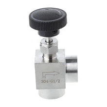 1/2" BSP Equal Female Thread 304 Stainless Steel Flow Control Shut Off Needle Valve