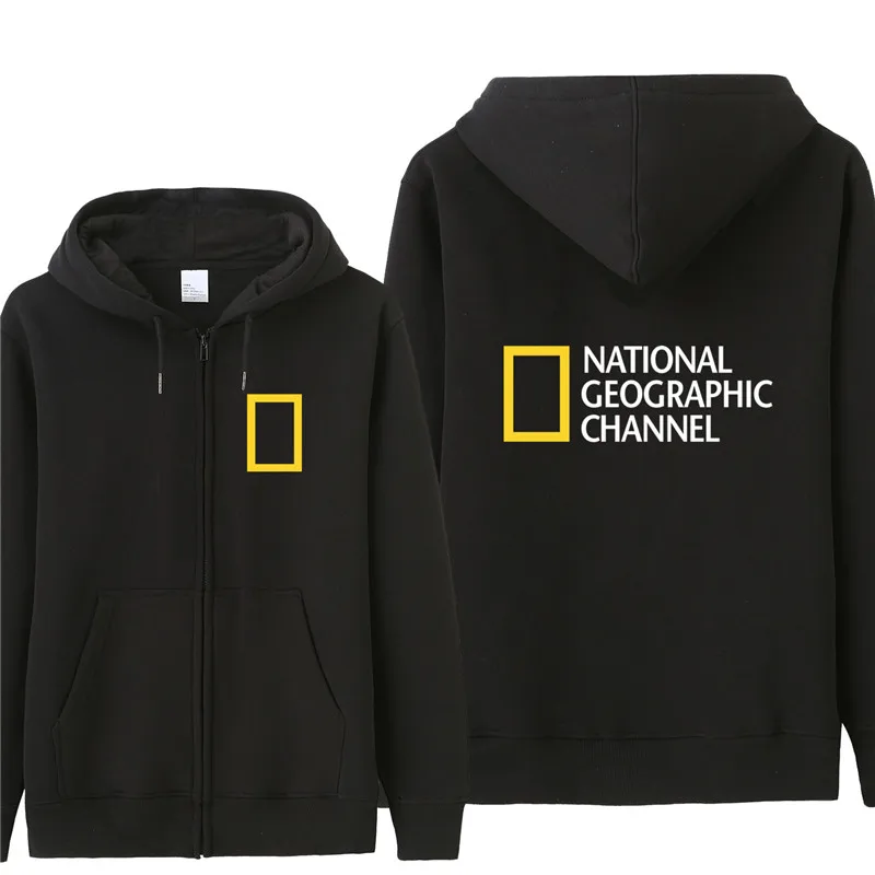 Autumn National Geographic Channel Sweatshirt Men Fashion Coat Fleece Pullover Unisex Man National Geographic Sweatshirt