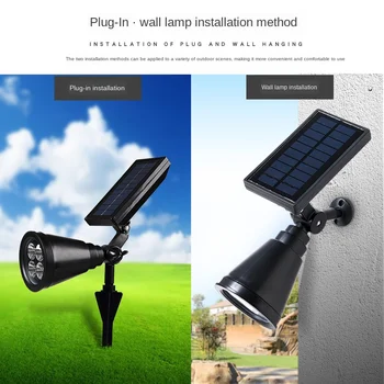 

LED Solar Spotlights Wall Lamp Ground Lawn Spotlight Outdoor Waterproof Street Light Colorful Decorative Landscape Garden