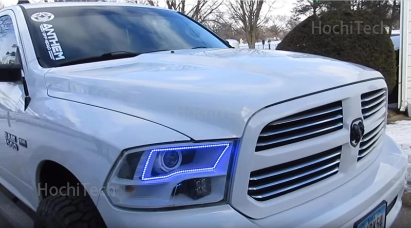 Для Dodge Ram 1500 2500 3500 4500 5500 2009- Angel Eye светодиодное кольцо с ореолом RGB многоцветная Спортивная фара наборы