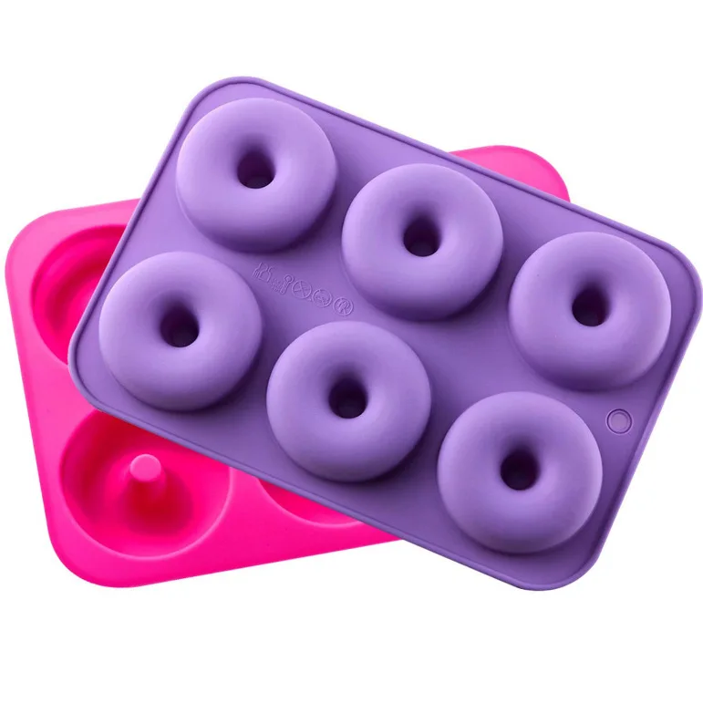 6-Cavity Silicone Donut Baking Pan Non-Stick Mold Doughnut Decoration Tools Baking Nonstick and Heat Resistant Reusable k339