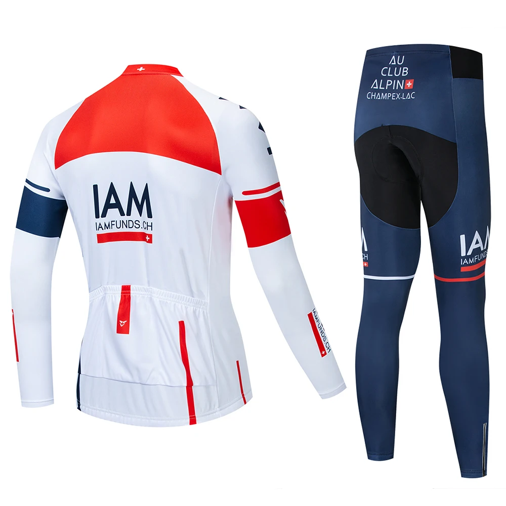 Весна осень pro team IAM велосипедные комплекты Джерси мужские с длинным рукавом велоодежда MTB велоодежда ing велосипедный гелевая Подушка 19d