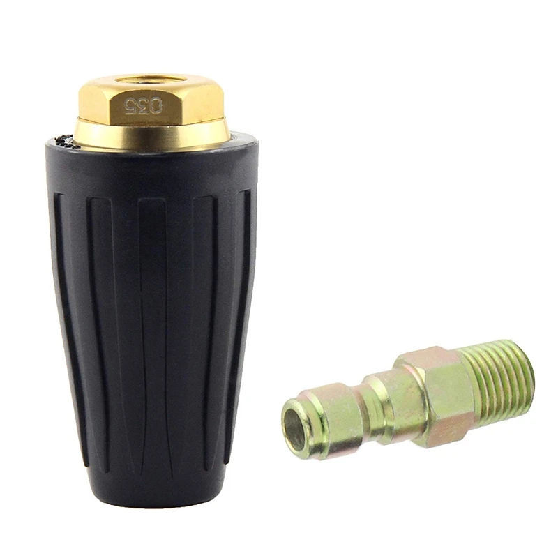 

Rotating Spray Turbo Nozzle For High Pressure Power Washers, 1/4 Inch Quick-Connect Plug Spray Nozzle 3600 Psi,Black