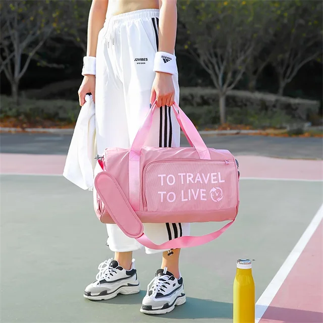 Gym Bag Women Training Sport Bag For Women Fitness Yoga Bag Dry and Wet Separation Sac De Sport Femme Waterproof Travel Handbag Pink