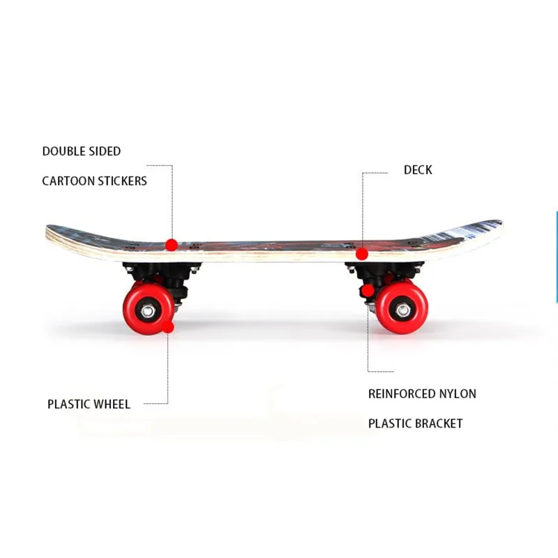 Children Skateboard DouberRocker Board Scooter 2-7 Age Four Wheels Kids Cartoon Skateboard 60*15*8cm Outdoor Street Fun