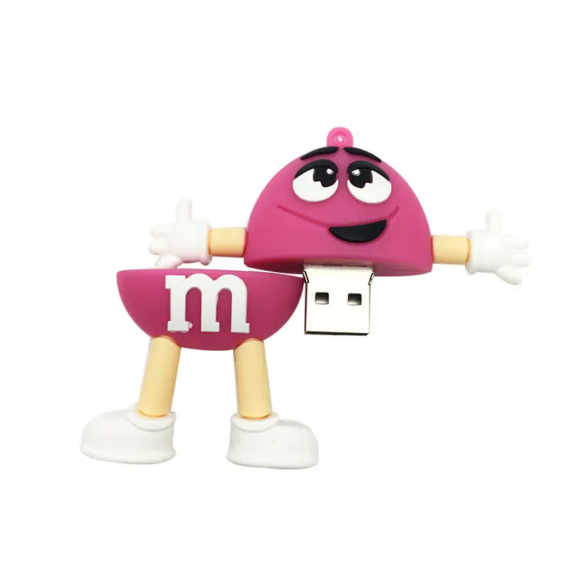 Милый мультфильм M& M beans USB флеш-накопитель 8 ГБ usb 2,0 флеш-накопитель 16 Гб Флешка 4 ГБ 32 ГБ 64 Гб 128 ГБ шоколадная Фасоль usb карта памяти