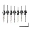 7 pcs Professional Countersink Drill Bit Set Tampered Drill Wood Screw Drills Stop Collar Woodworking Countersinks Drills Bits ► Photo 3/6