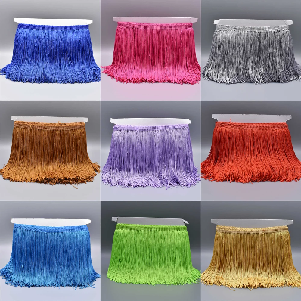 Оптовая продажа 10 метров Черная кружевная бахрома отделка кисточка Diy латинское