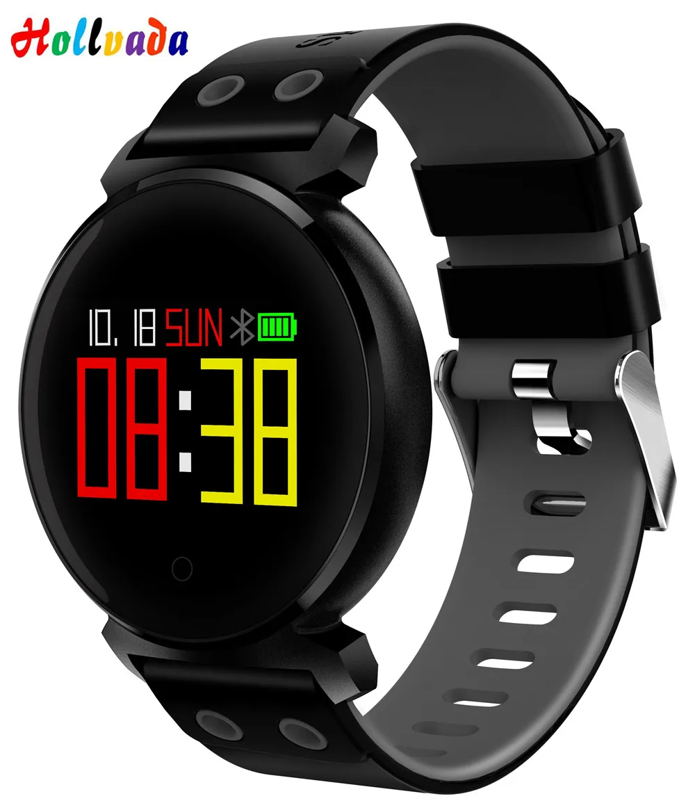 black grey OLED HD Смарт-часы измерение кровяного давления кислорода Bluetooth носимые устройства трекер активности для Android iOS - Цвет: black grey