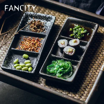

FANCITY Three-piece disc, creative set snack plate, snack saucer, hotel general multi-functional ceramic dish.