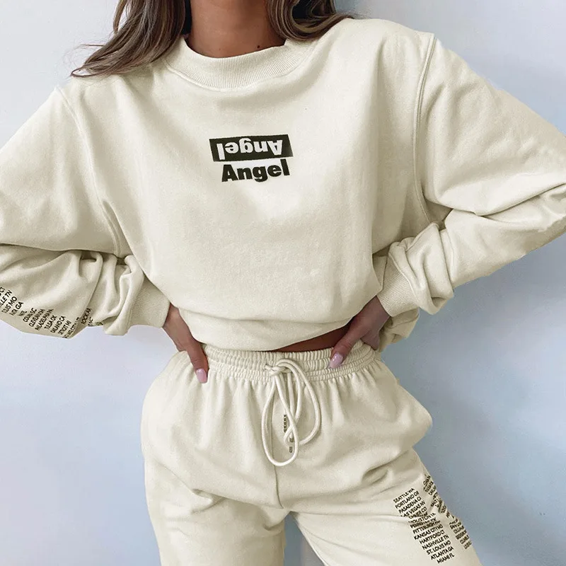 Женский спортивный костюм NCLAGEN Angel свободная толстовка с надписью и спортивные