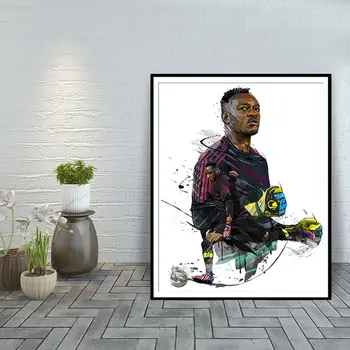 

Steve Mandanda Modern Art Print Home Wall Decor Posters And Prints Olympique De Marseille Wall Art Canvas Painting