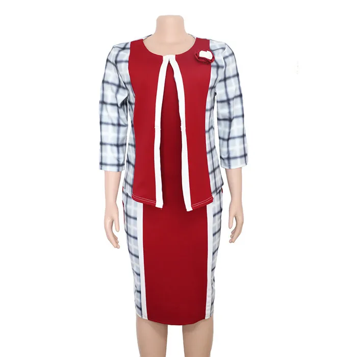 New African Design Bazin Long Sleeve Dashiki Dress For Lady