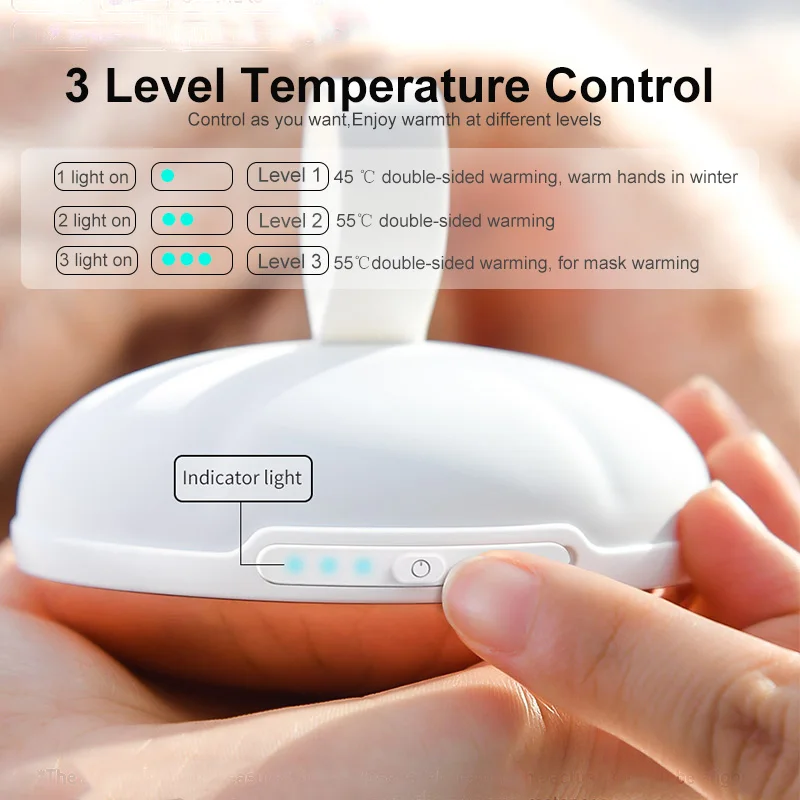 Baseus Hand Heater Rechargeable Electric Warmer USB Charging Pocket Mini 4000mah Power Bank Handy Heater Portable Heating Pad