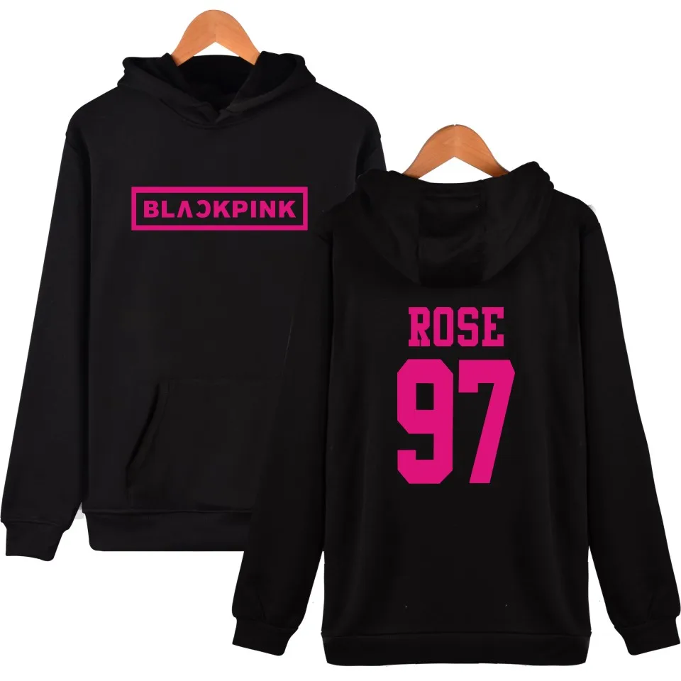 blackpink Korean KPOP Girl Group Hoodies Sweatshirts Women Black Pink Hooded Sweatshirt Camisas Feminina KPOP Blackpink Clothes