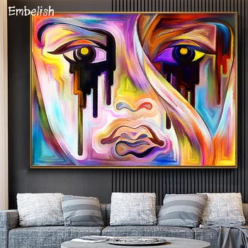 

1 Pieces Abstract Face WIth Tears Artworks For Living Room Modern Home Decor Wall Art Pictures HD Print On Canvas Oil Paintings