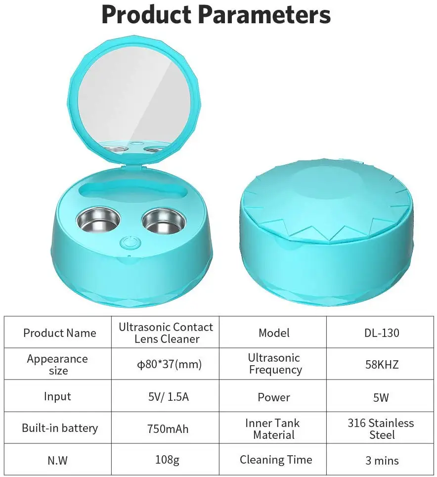 Najtaniej Przenośny ultradźwiękowy kontakt środek do czyszczenia obiektywów akumulatorowe soczewki do automatycznej sterylizacji soczewki kontaktowe do czyszczenia soczewek Outdoor Travel