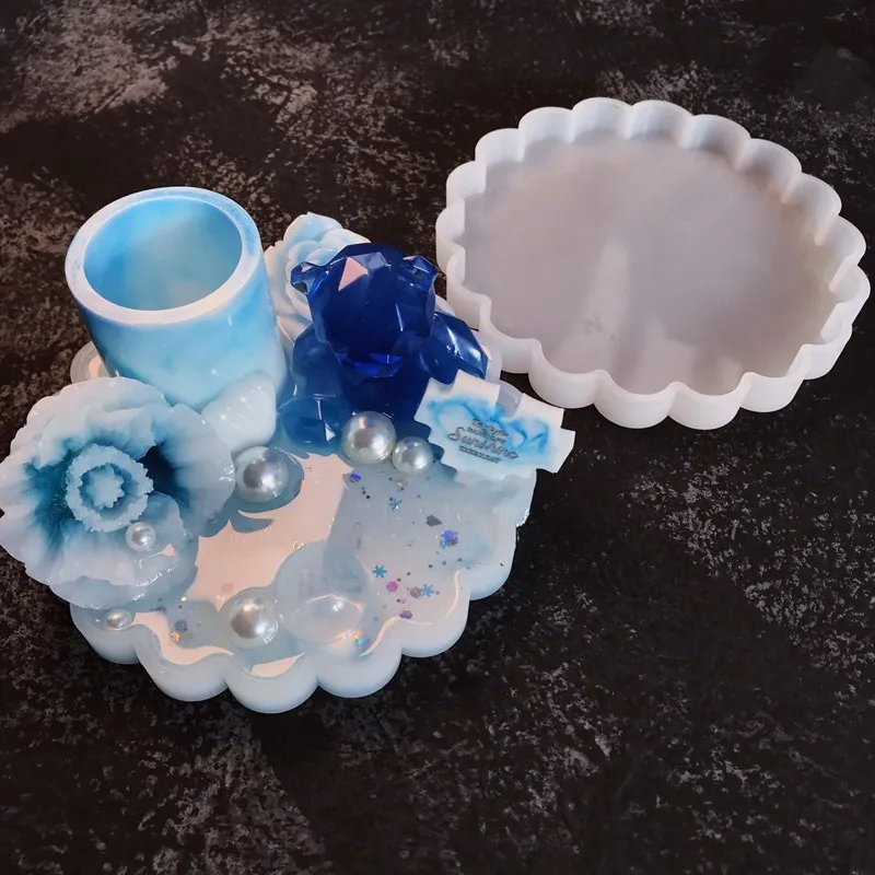 Wavy pressure plate silicone mold DIY fondant clay gypsum epoxy resin table craft decoration | Дом и сад