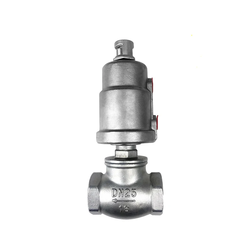 

1" All Stainless Steel T Type Pneumatic Threaded Globe Valve Pneumatic Angle Seat Valve Water Valve Waist Drum Valve