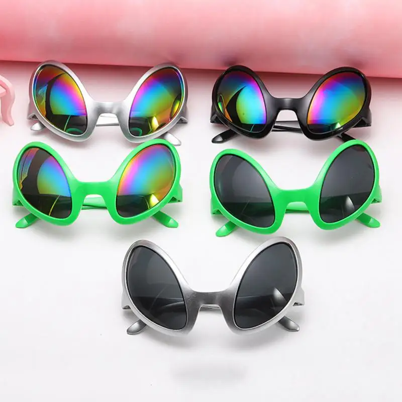 best sunglasses for big nose 2022 Alien Funny Glasses Rainbow Lenses Sunglasses Halloween Party Props Favors Accessories Adults Kid Party Holiday designer sunglasses for women