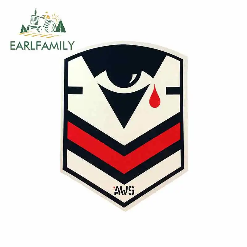 

EARLFAMILY 13cm x 9.8cm for Alien Workshop AWS Psyops Cartoon Car Stickers Sunscreen Vinyl JDM Bumper Trunk Truck Graphics
