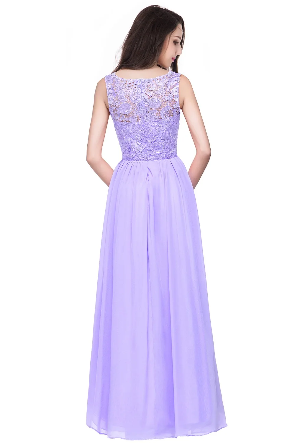 Robes de demoiseur d'honneur ТРАПЕЦИЕВИДНОЕ длинное кружевное голубое фиолетовое платье подружки невесты длинные шифоновые вечерние платья на выпускной