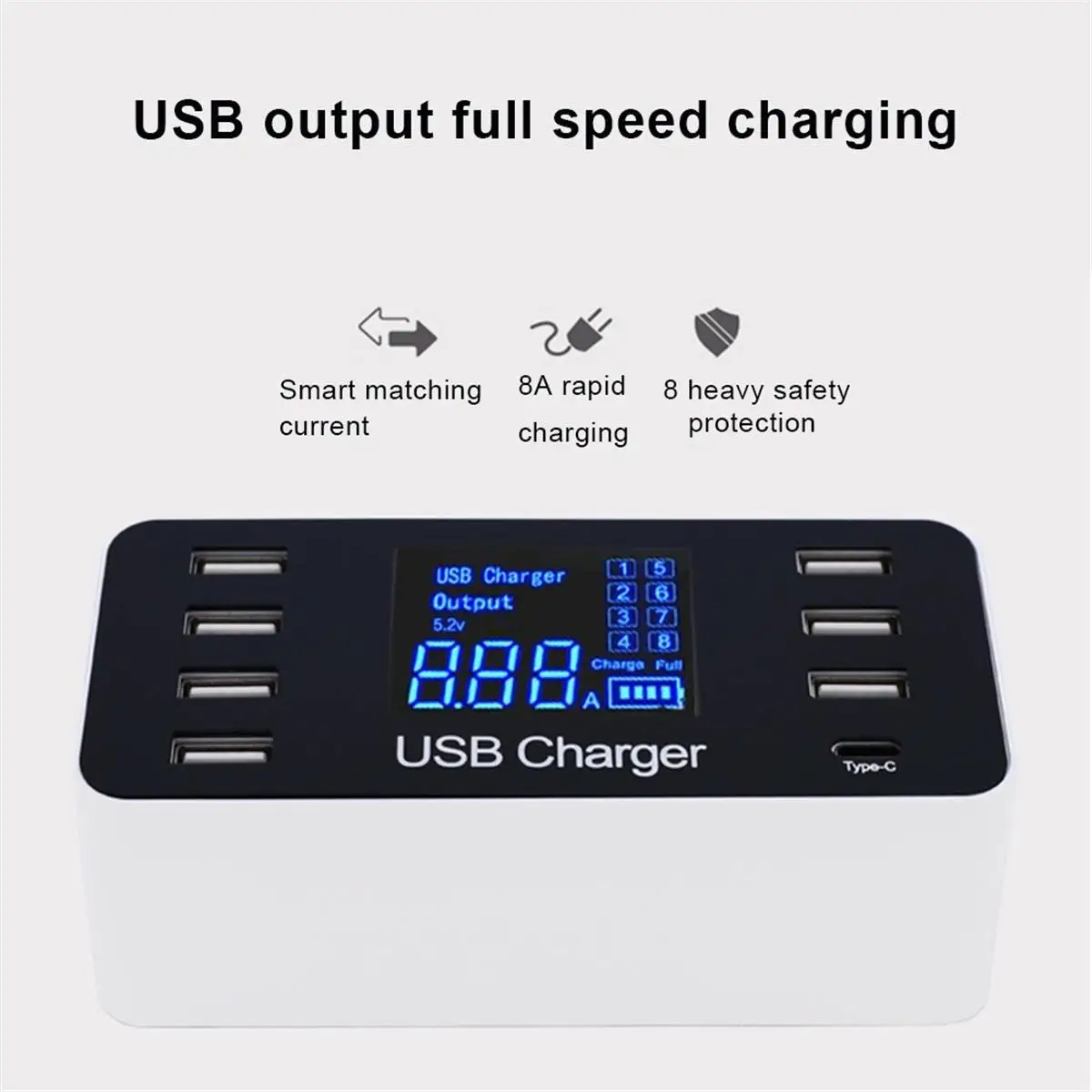 Быстрая зарядка 3,0 Smart usb type C зарядная станция светодиодный дисплей быстрое зарядное устройство для телефона зарядное устройство usb для планшета для iPhone/samsung