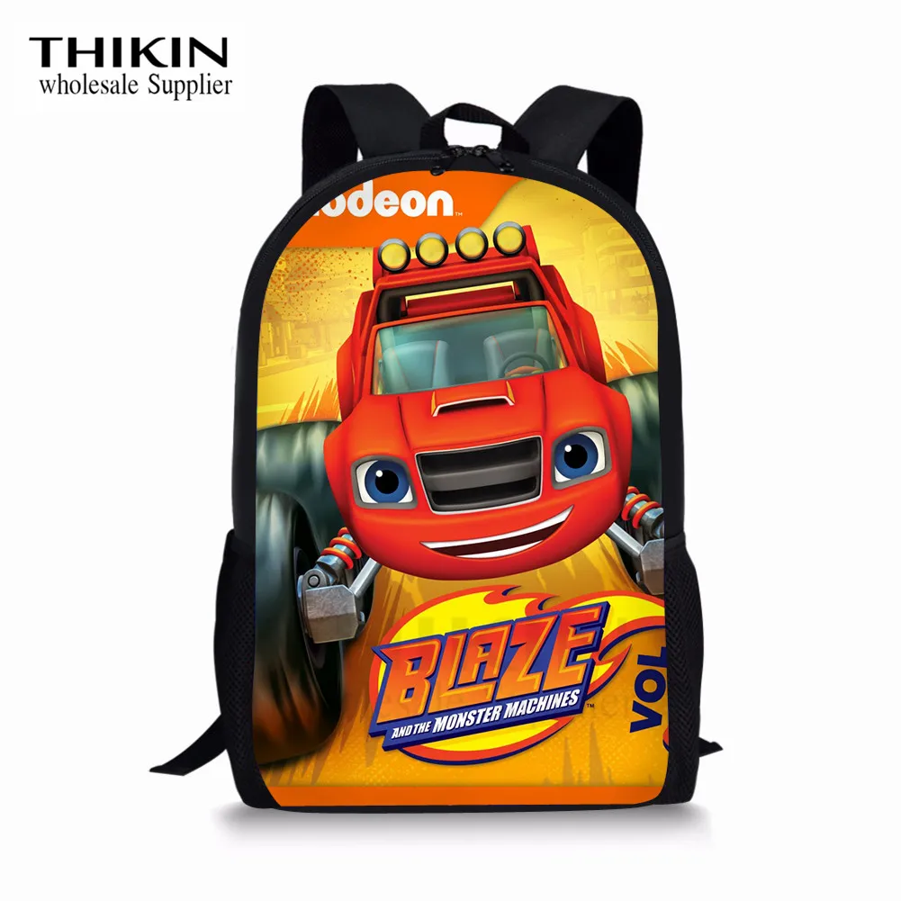 as picture THIKIN популярный мультфильм Blaze и монстр печати школьные сумки для подростков мальчиков на заказ 3 шт./компл. детей ежедневно рюкзаки Mochila - Цвет: as picture
