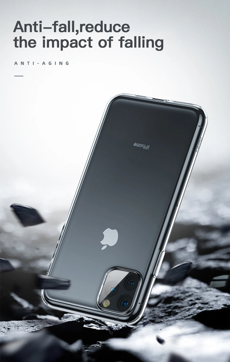 Benks, роскошный Прозрачный чехол для телефона для iPhone 11 Pro MAX, мягкий Ультратонкий чехол для мобильного телефона из ТПУ и силикона, защитный чехол на заднюю панель