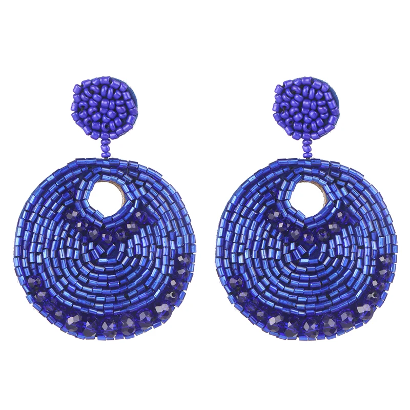 Jujia Boho красочные бисерные серьги-подвески для женщин девочек свадебные украшения ручной работы модные дизайны Висячие Эффектные серьги - Окраска металла: 52521-BU