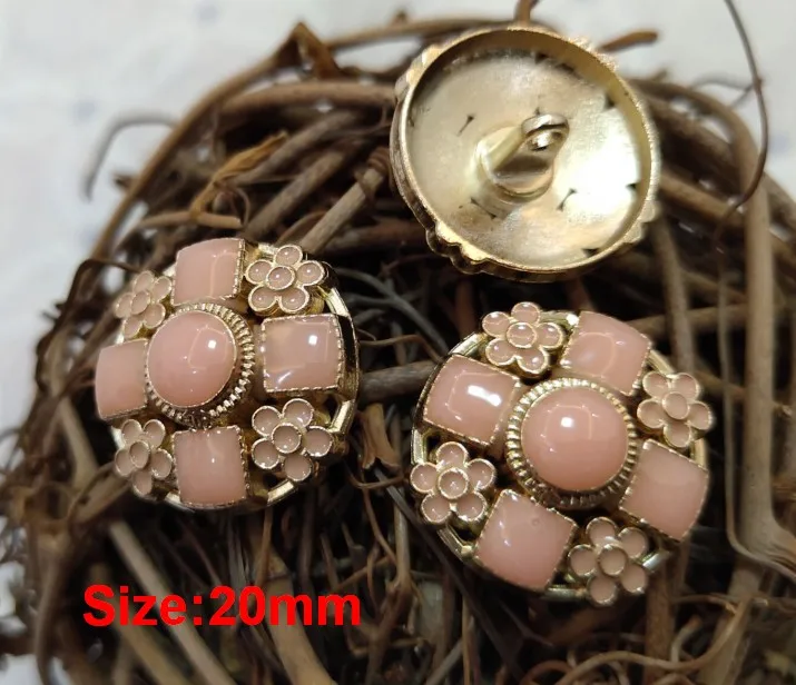 NO4 Size 20mm pink Новинка, 10 шт., Высококачественная модная металлическая куртка с золотой головой льва, пальто на пуговицах, рубашка на пуговицах, размер 23 мм, по всему миру - Цвет: NO4 Size 20mm pink