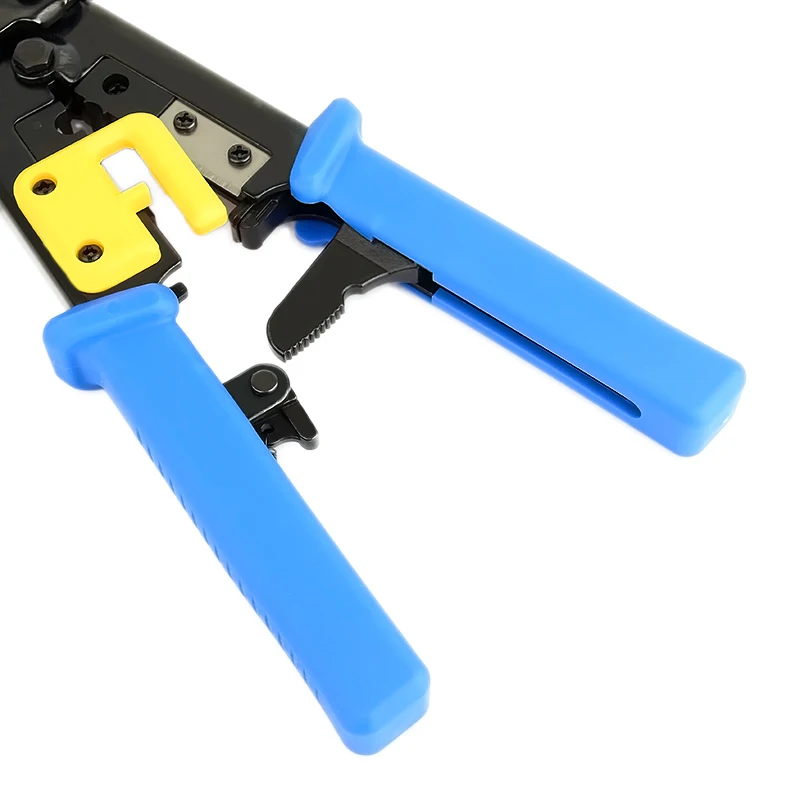 Rj45 Многофункциональный храповик EZ сквозное отверстие перфорация 8p6p двойного назначения кабельный зажим многофункциональный обжимной инструмент для кабелей резак