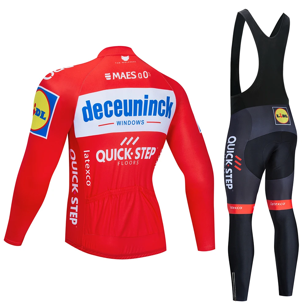 QUICK STEP Pro Team велосипедная Джерси, Зимняя Теплая Флисовая велосипедная одежда, набор велосипедных комбинезонов и штанов, MTB Ropa Ciclismo Maillot одежда