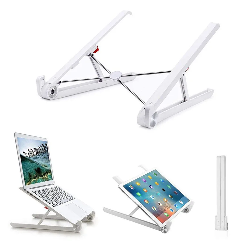 

folding laptop stand height adjustable plastic bracket support 17inch notebook anti-slip cooling pad for macbook lenovo samsung