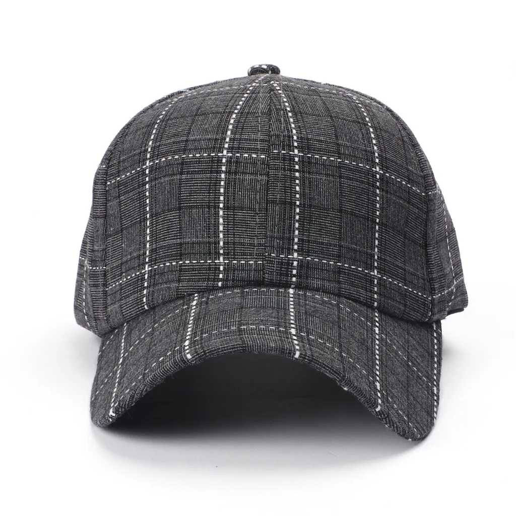 Унисекс Хлопок яркая бейсболка женщин SnapbackAdjustable открытый хлопок высокое качество шапки в клетку Регулируемый HatZ425