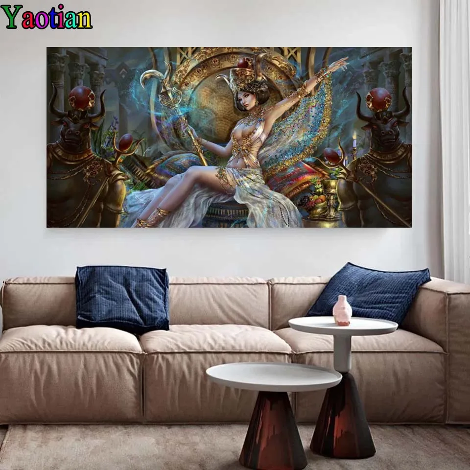 Алмазная 5d картина Клеопатра сделай сам с изображением древней египетской