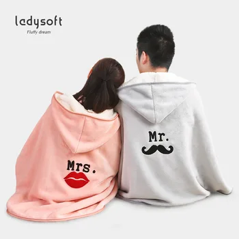 

SElune Lovers Blanket Comfy TV Blanket Sweatshirt Solid Warm Hooded Blankets Adults and Children Fleece Blankets for Beds Travel