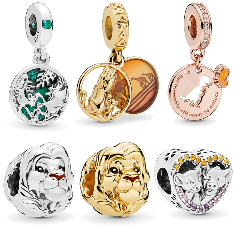 

2019 New Arrival 925 Sterling Silver Beads The Lion King Simba Mufasa Charms fit Original Pandora Bracelets Women DIY Jewelry