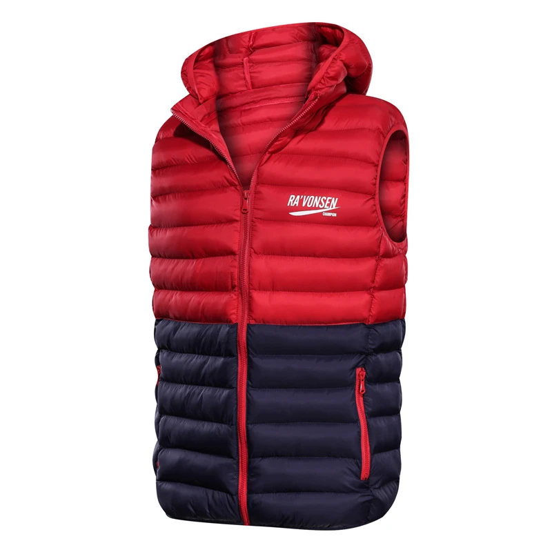 Men Sleeveless Jacket Autumn Winter Hooded Vest Male Slim Vest Mens Windproof Warm Waistcoat Casual Gilet Hat Clothing,7565