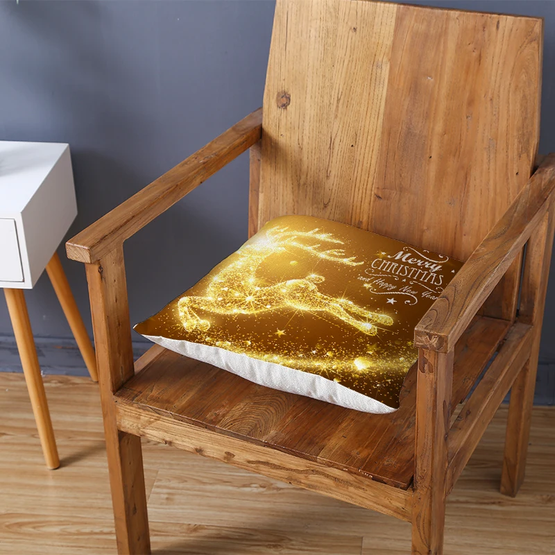 Golden yellow European simple style peach skin family decorative pillowcase bedroom living room pillow case 45x45cm