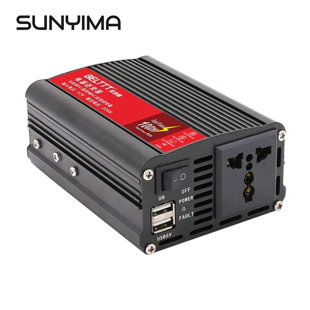 SUNYIMA чистая Синусоидальная волна инвертор 12 V/24 V к переменному току 220V 1000W Напряжение трансформатор двойной светодиодный Дисплей переключатель Мощность усилитель конвертера