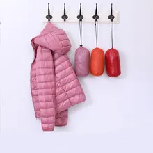 

Winter Hooded Ultra Light Down Jacket Women 2021 Thin Duck Down Coat Slim Female Warm Solid Zipper Loose Size XXL Outerwear