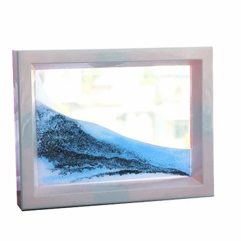 

3D Dynamic Flowing Grit Sand Painting Transparent Glass Frame Drawing Landscape Changeable Painting