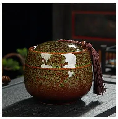 Китайский стиль керамический s заварочный чайник Celadon керамическая герметичная банка кухонный резервуар для хранения кофейник домашний деликатный декоративный кувшин ZL329 - Цвет: Зеленый