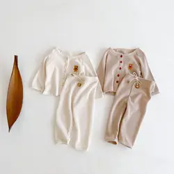 Ensemble de pyjama à manches longues et pantalon pour nouveau né, vêtements de maison pour bébé fille et garçon, ensemble de vêtements de nuit pour enfant de 0 à 1 à 3 ans, 2022 