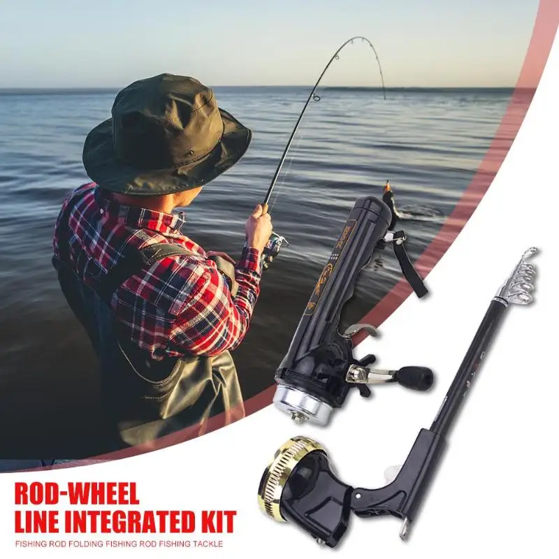 

Durable Fishing Rod Not Easy to Damage Mini Carp Fishing Gadgets Telescopic Fishpole+ Vessels with Fishline Combo Kit