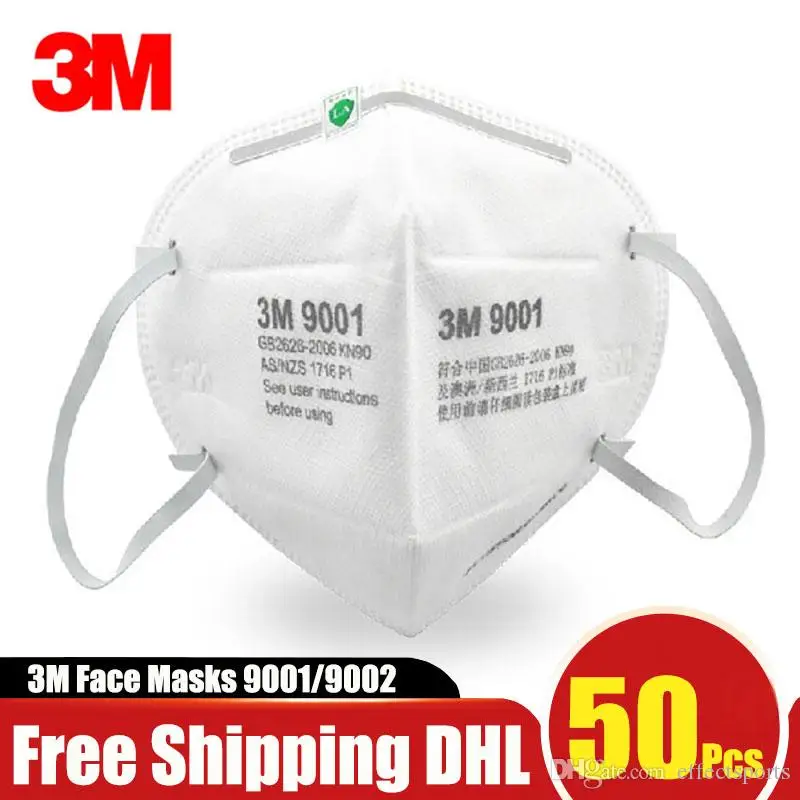 

3M KN95 Mask 9001 9002 Mouth Face Masks Anti Dust Against Droplet Allergies N95 PM2.5 Smoke Safety Mask Free Shipping DHL