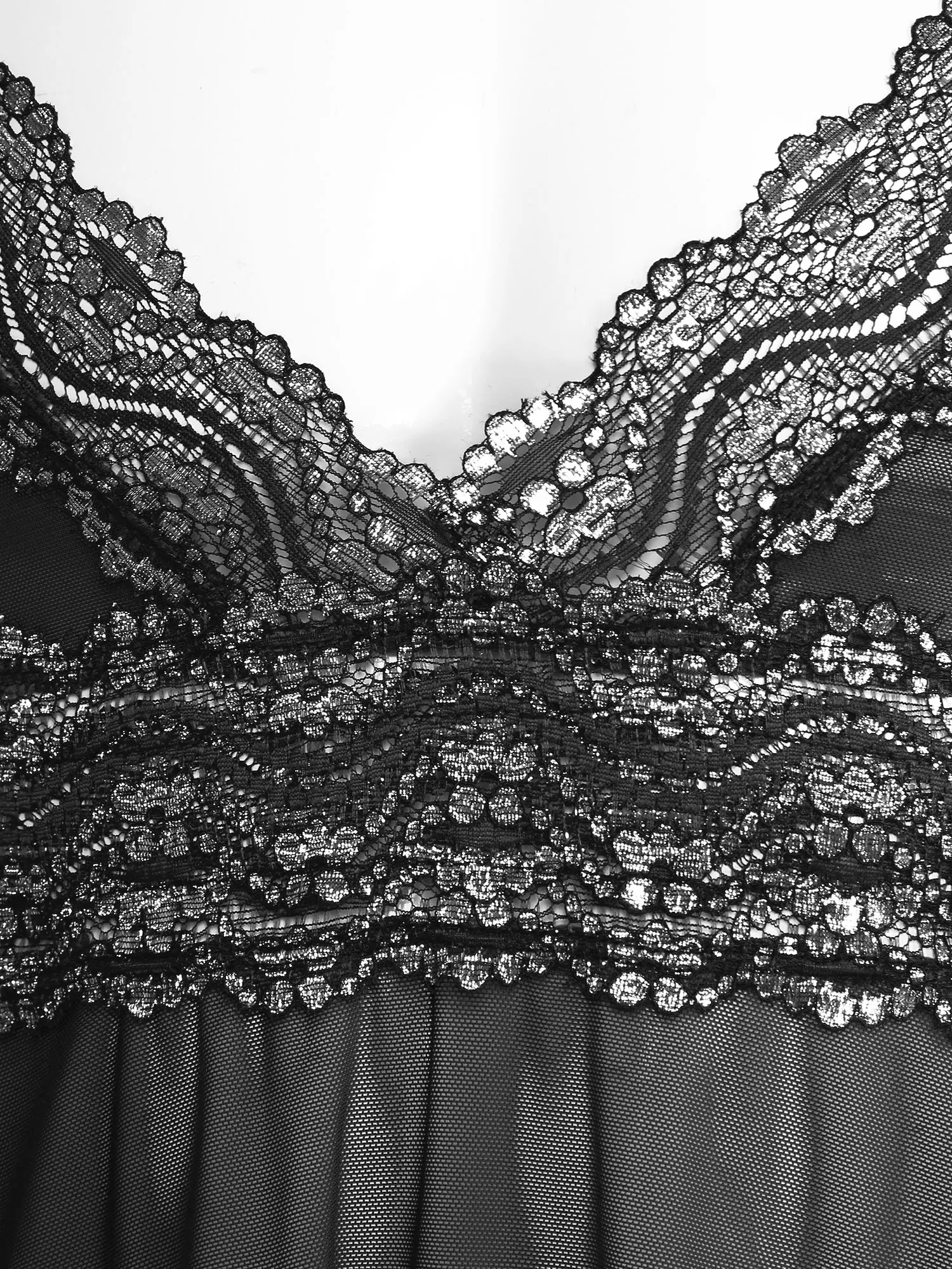 iEFiEL Mens Sissy Sheer Lace Mesh Lingerie Deep V Neck Lace Trim Chemise Babydoll Sleepwear Exotic Dresses Sexy Sissy Underwear man pajamas set